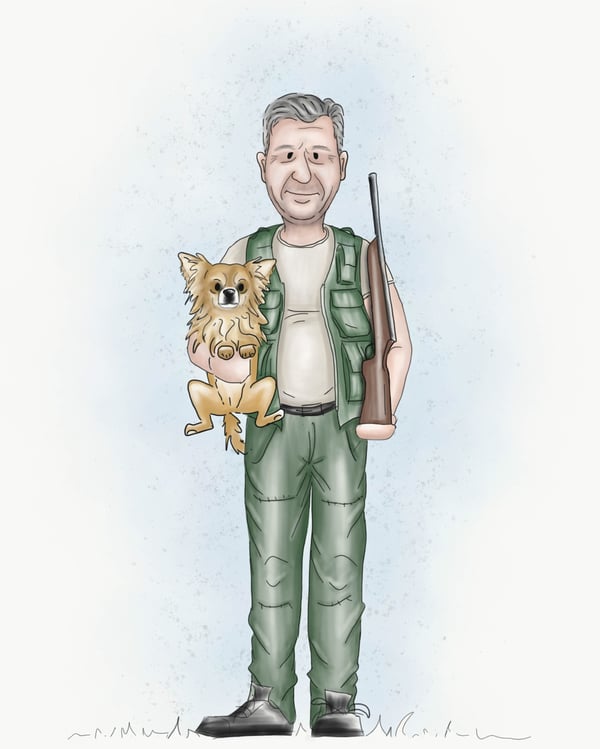 Jäger und Hund