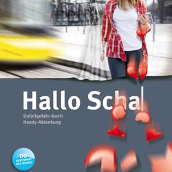 Plakat zum Thema „Handyablenkung im Straßenverkehr“