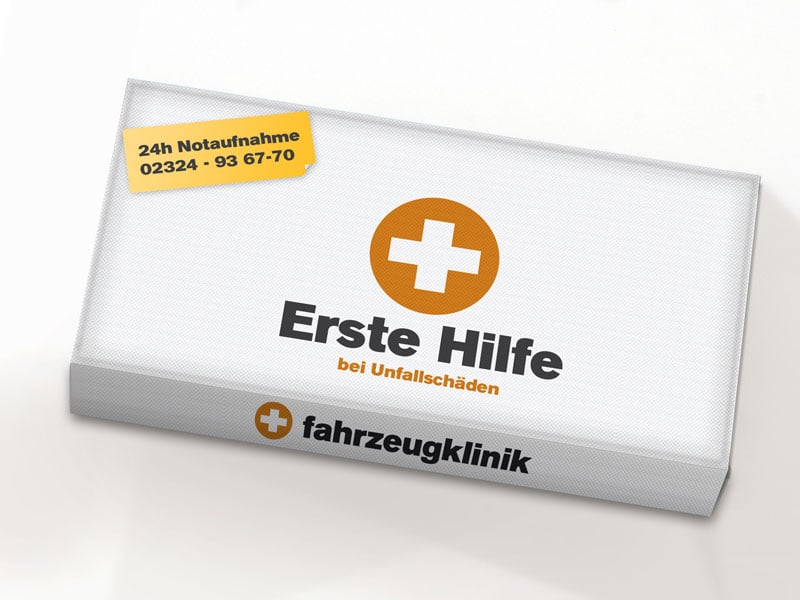Packaging für eine Marketing Promotion der Fahrzeugklinik Kette