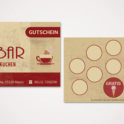 CaféBar Gutschein Design