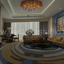 3D Interior Design Rendering für Hotelzimmer
