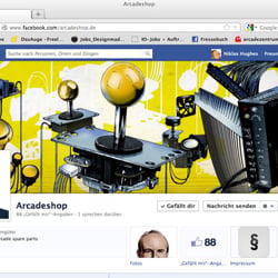 Facebook-Auftritt www.ArcadeShop.de, inkl. Avatar