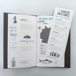 Motel One Gin Karte mit regionalem Einleger