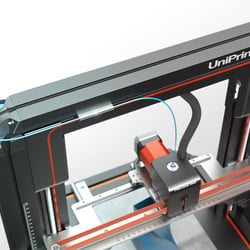 Detailed rendering of the 3D-printer