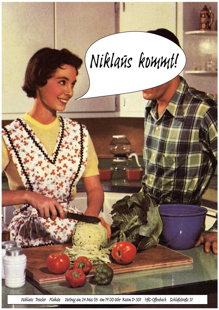 Verschiedene Plakate zu Vorträgen in der HfG