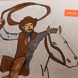 Heute gibt es bei „Inktober’, richtig viel Wildwest Feeling. Diesmal ’schwingt“, ein cooler Cowboy mit dem Seil.