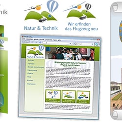 Natur und Technik – Logo, Folder, Illustrationen, Webseite
