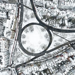 Stadtansicht im Schnee