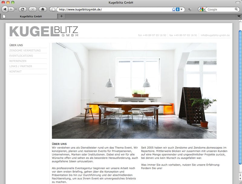 Kugelblitz GmbH – Webseite