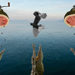 The Watermelon Mill. Collage.