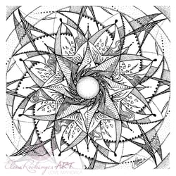 Mandala Serie | Ausmalbuch | Tusche auf Papier