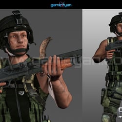 3D-Military-Maskottchen-Buchstaben