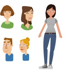 Charakterdesign: personalisiert, symphatisch, vielseitig