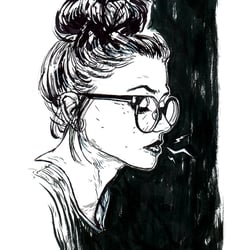 Portrait, Tusche