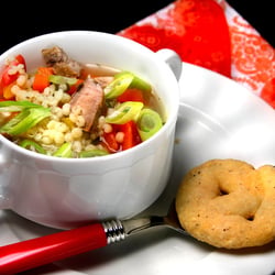 Graupensuppe mit Entenbrust