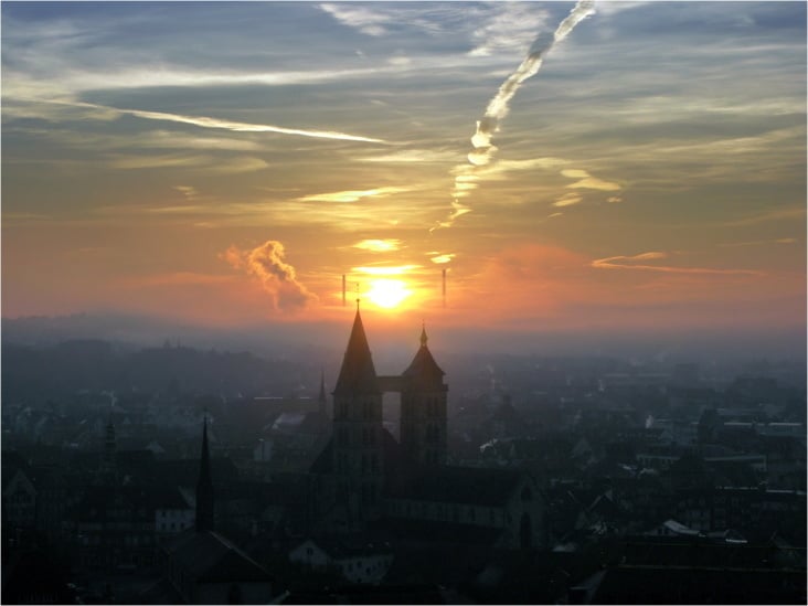 Sonnenaufgang über esslingen