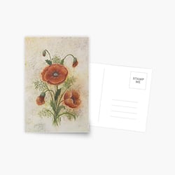 Postkarte mit Mohnblumen