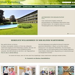 Startseite einer Klinik-Homepage