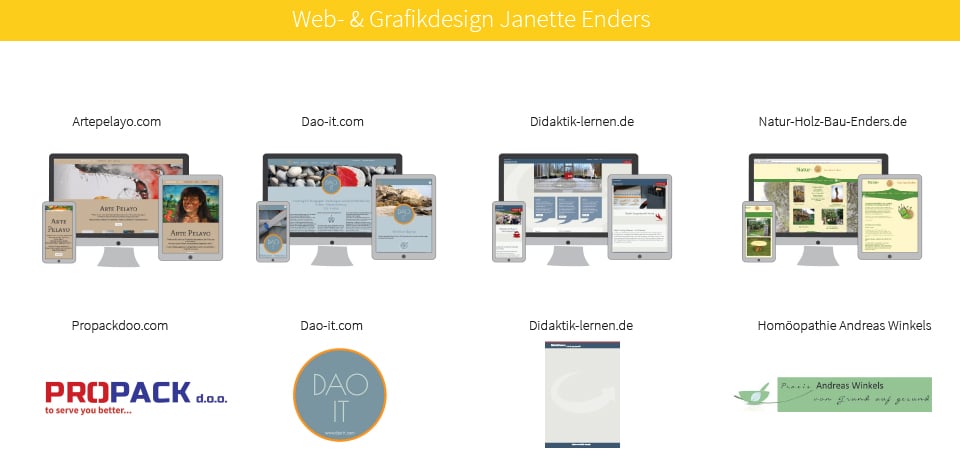 Werkschau Janette Enders Web- & Grafikdesign