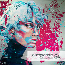 Popart Urbanart portraits painting – Porträt Malerei Kunst von Carolyn Mielke