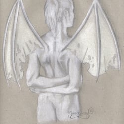Dunkler Engel 2 – Bleistift/Kreide