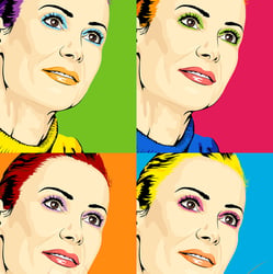 Dame | Vektorillustration im Stil Warhol