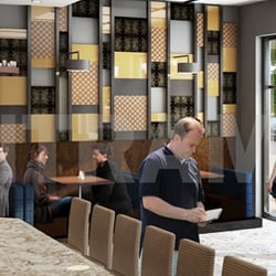 Eine vollständige und umfassende Coffee Shop – Bar mit schönen Innenarchitektur