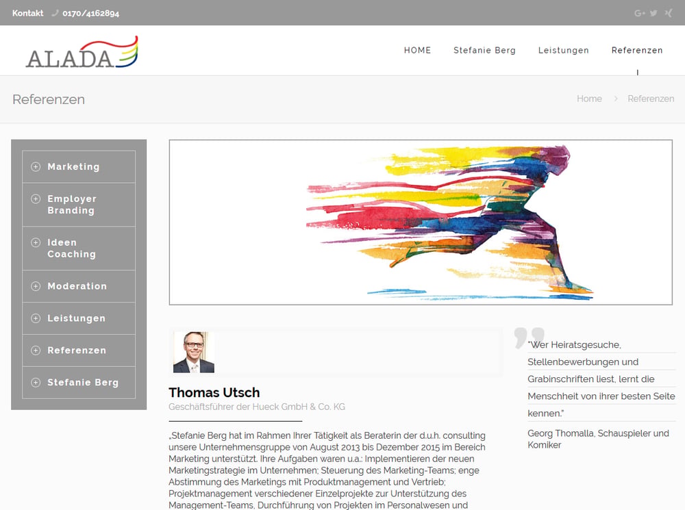 Referenzen auf der Website