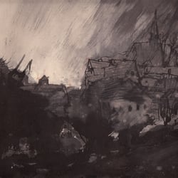 Dorf im Regen; 1995