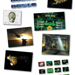 Dies ist ein Sammelbild von 3D Arbeiten aus dem Zeitraum von 1995 – 2000.