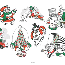 Illustrationen für die Weihnachtskarten der HDI Gerling Gruppe