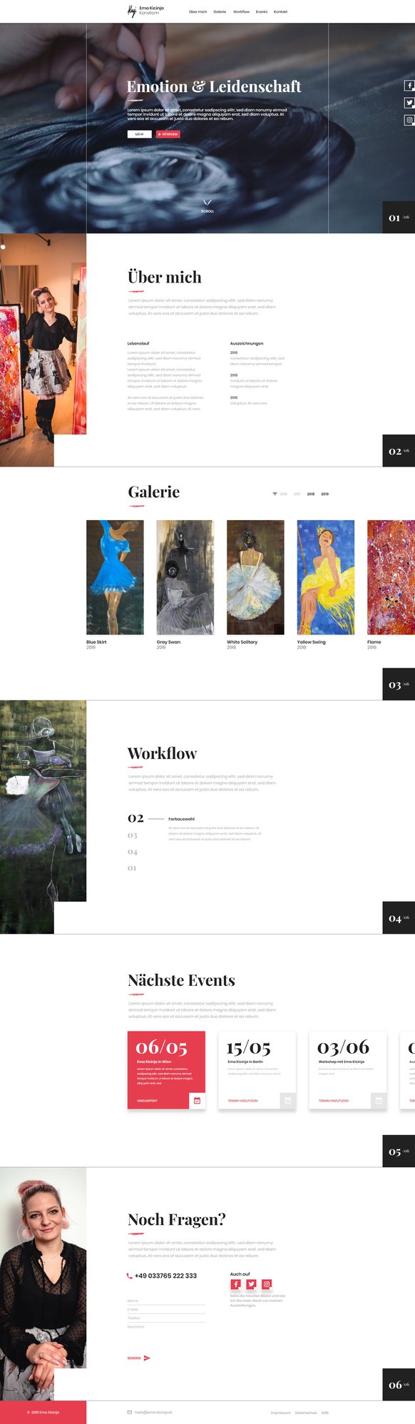 Ema Kicinja Onepager Design / Webdesign