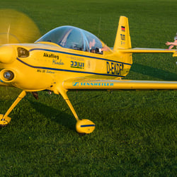 Brautpaar mit Flugzeug