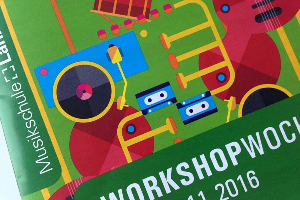Faltflyer für die Workshopwoche der Musikschule Lahr
