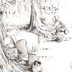 Festzug der Mykologen  – die Sucher – Detail 1