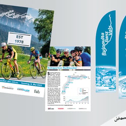 Flyer und Beachflags Ruinaulta Ilanz Vals Radsportveranstaltung