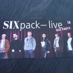 Flyer für Veranstaltung mit der Band SIXpack