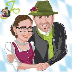 Maskottchen – Karikatur Julia’s mit Liebe handgemacht