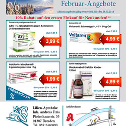 Werbeflyer Lilien-Apotheke, Dresden