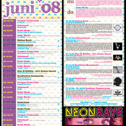 Monatsprogramm Juni´08 für Klub Kamikaze, Freiburg