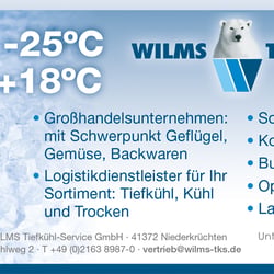 Anzeige WILMS Tiefkuehl