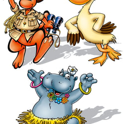 Character Design Freizeitparks für Walibi World/Belgium/Rhone-Alpes/Lorraine/Aquitaine