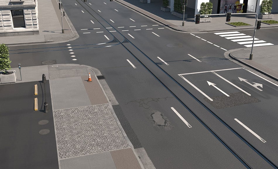 Renderings für interaktive Anwendung/ Straßen Situation