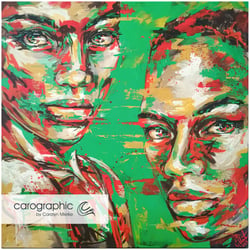 Porträt Pop Art Malerei von Carolyn Mielke carographic Kunst bunte Gesichter