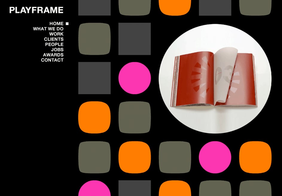 Corporate Website PLAYFRAME, Entwurf