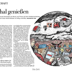 „Pauschal genießen, Illustration für den Wirtschaftsteil der „Zeit von Niels Schröder.
