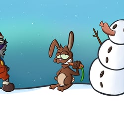 Winter-Cartoon (für Kalender)