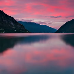 Sonnenuntergang am Idrosee