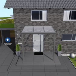 Vordach 3D Konfigurator mit auswählbarem Ambiente