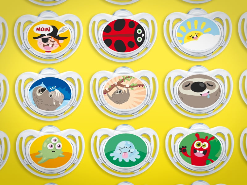 NUK Illustrationen für individuelle Schnuller